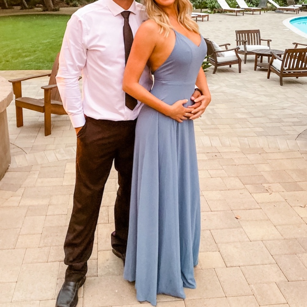 Lulus steak blue maxi dress